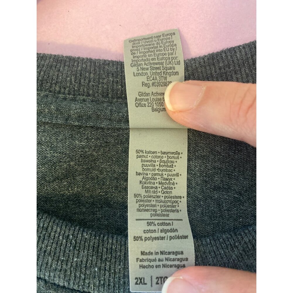 Gildan Heavy Cotton Eagles Hotel California Tee Gray Short Sleeve Unisex 2XL - Picture 5 of 5